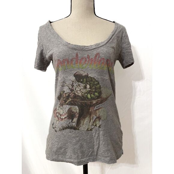 Alice in Wonderland Scoop Neck Graphic Tee | Peace Generation Y2K Vintage Size S - Picture 1 of 5